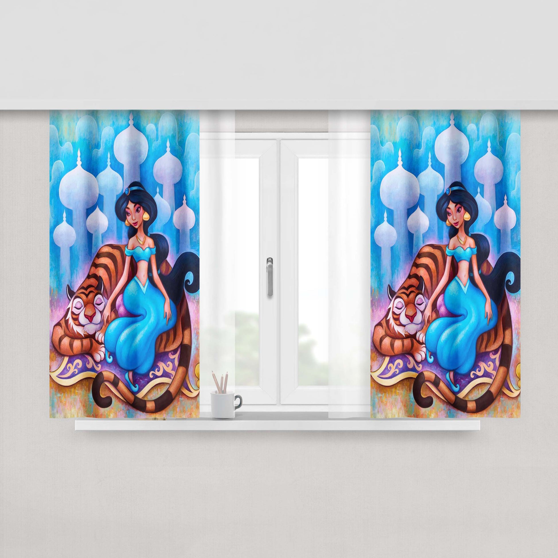 Art Princess Jasmine Peach Skin Window Curtains