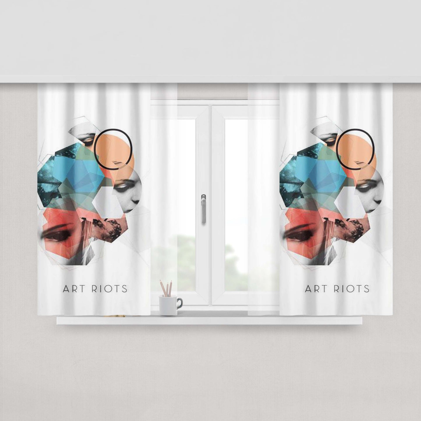 Art Riots 13 Peach Skin Window Curtains