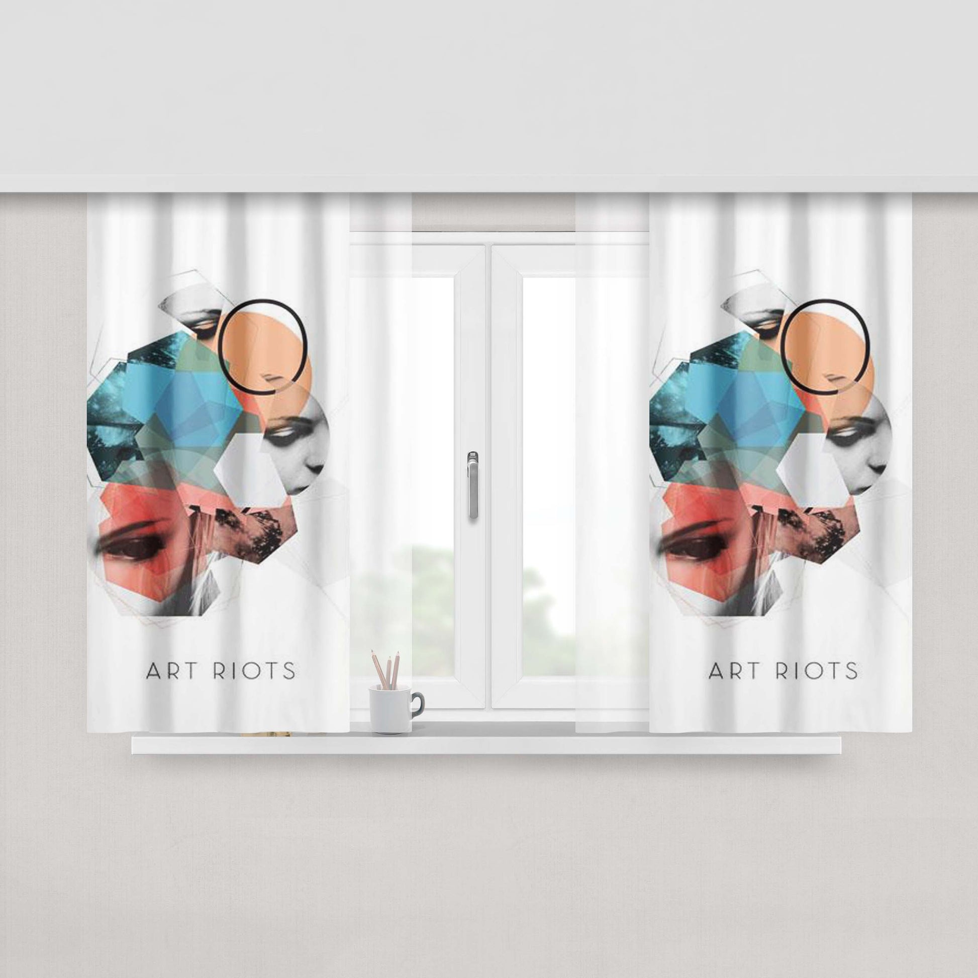Art Riots 13 Peach Skin Window Curtains