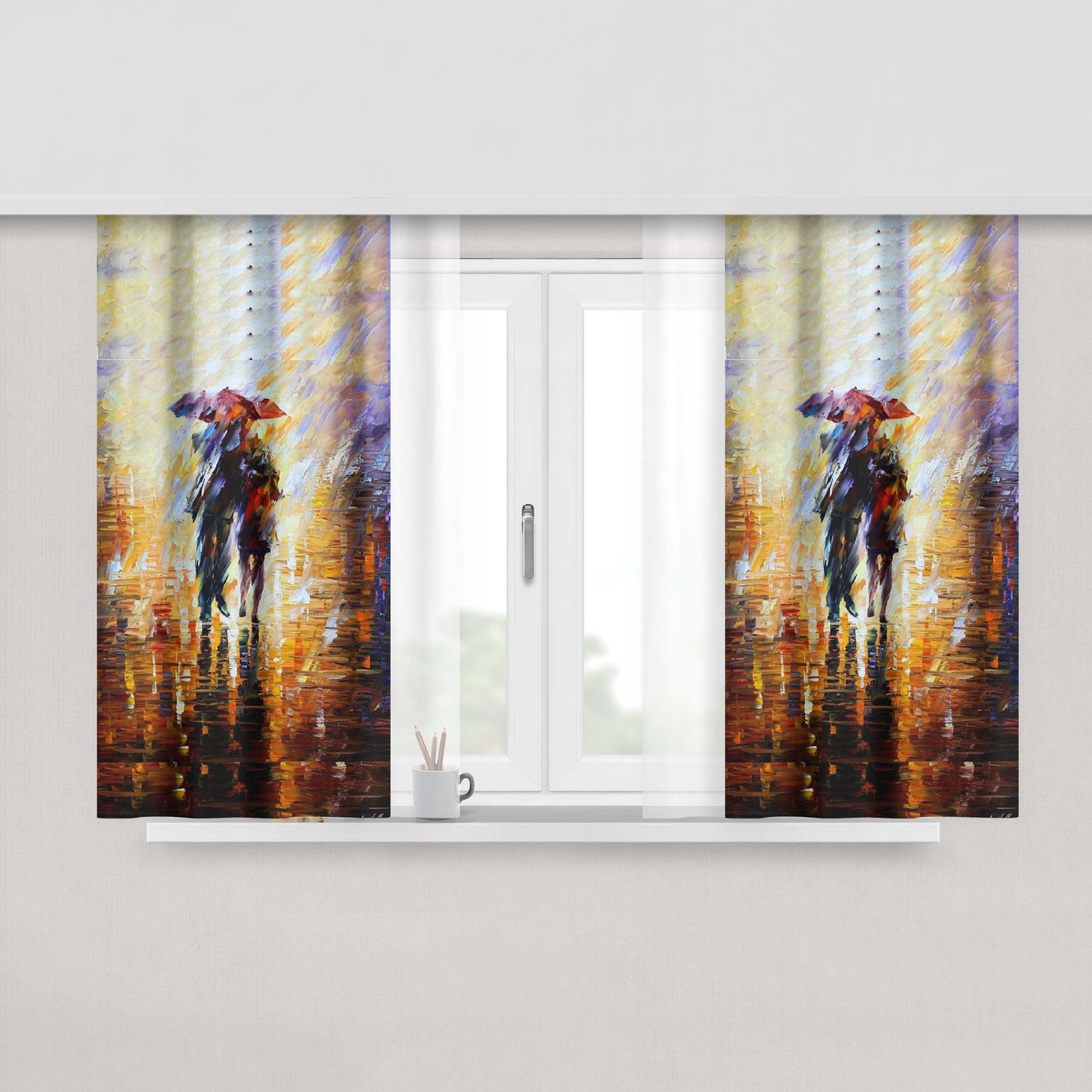 Art Romantic Peach Skin Window Curtains
