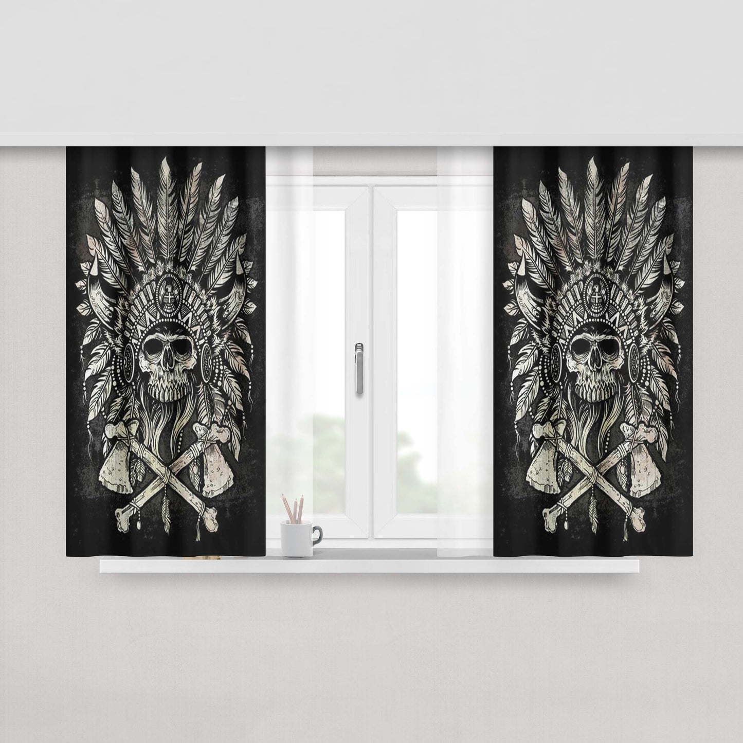 Art Something Enemy Peach Skin Window Curtains