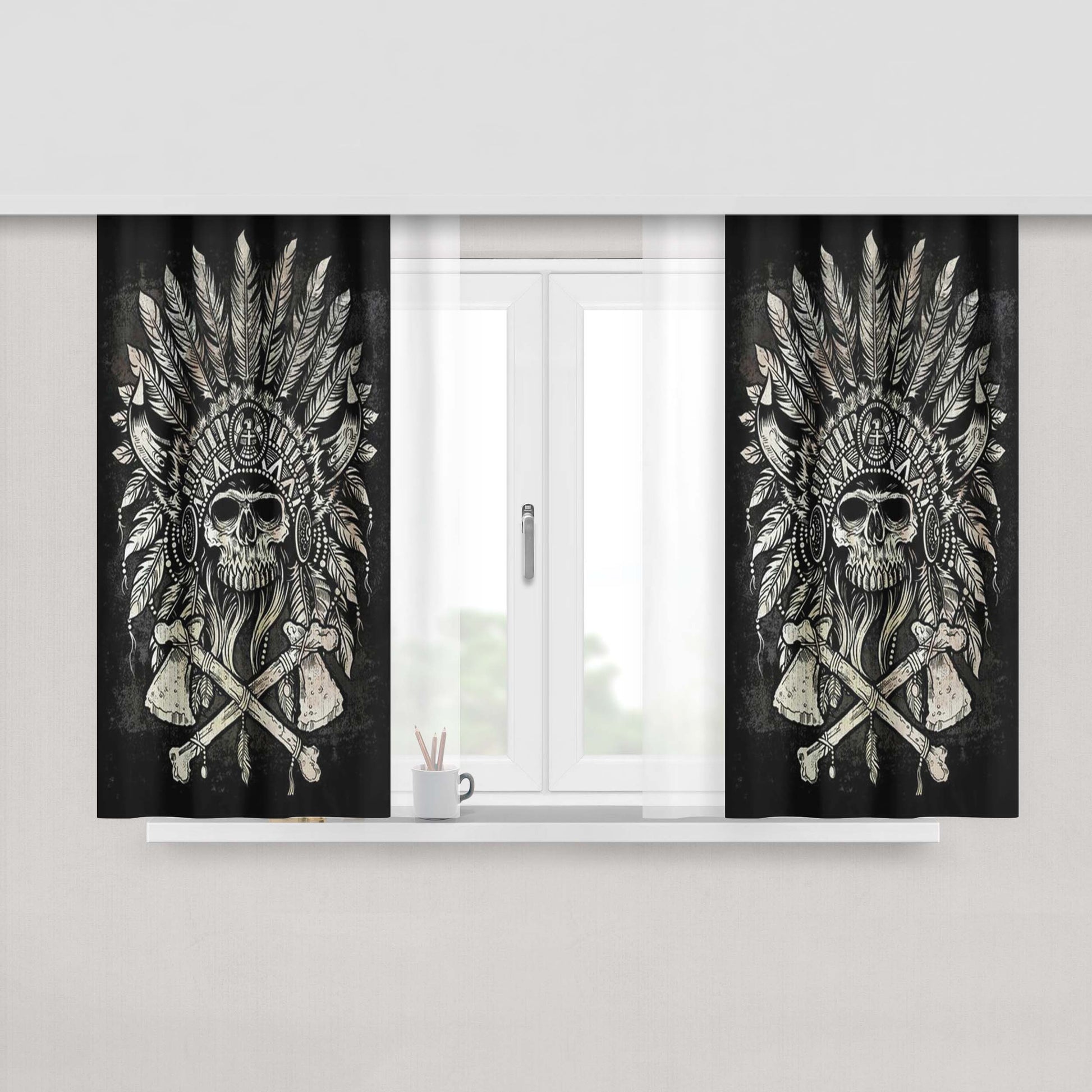 Art Something Enemy Peach Skin Window Curtains