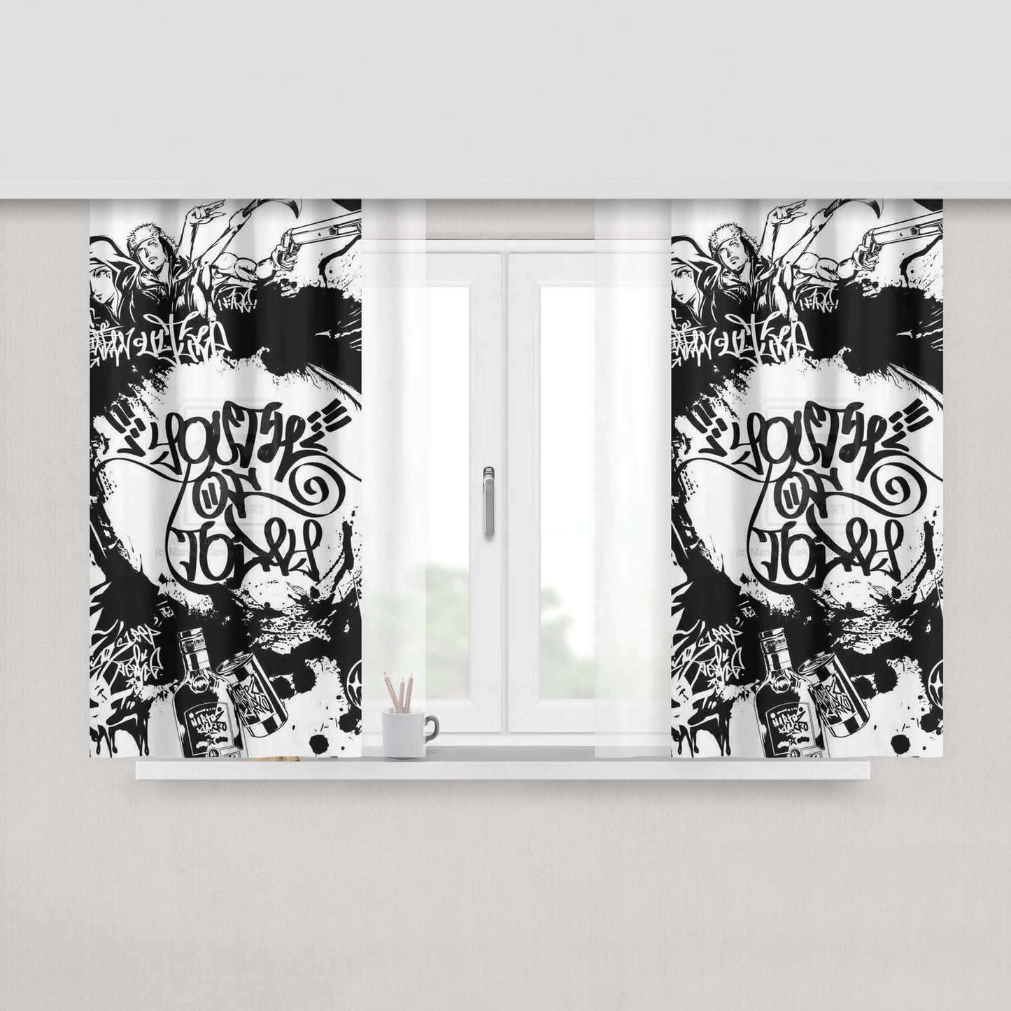 Art Youth Of Today Peach Skin Window Curtains