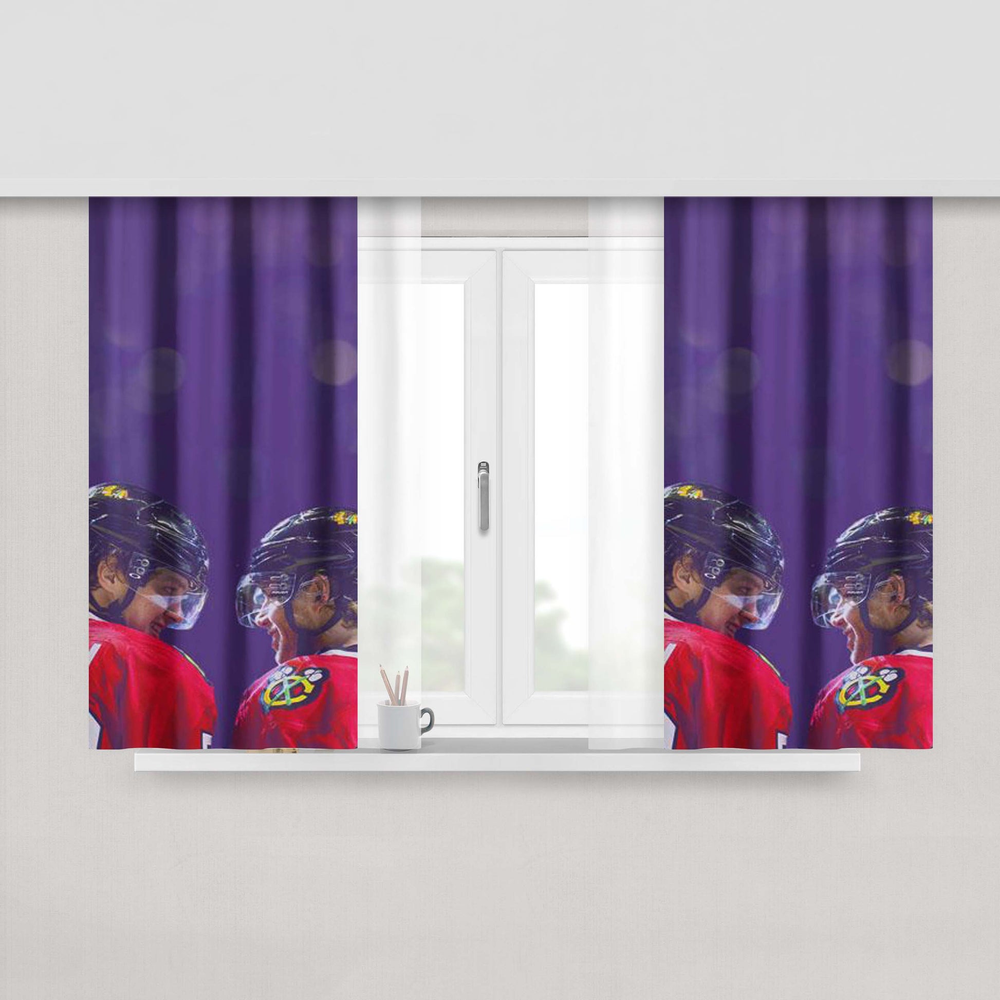 Artemi Panarin And Patrick Kane Nhl Peach Skin Window Curtains