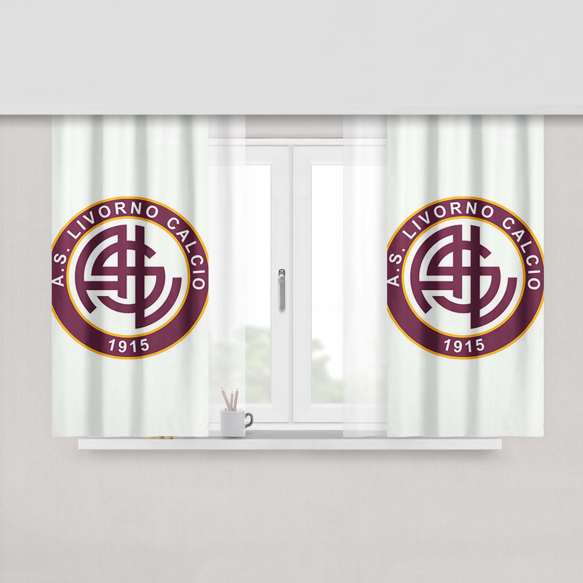 As Livorno Calcio Peach Skin Window Curtains