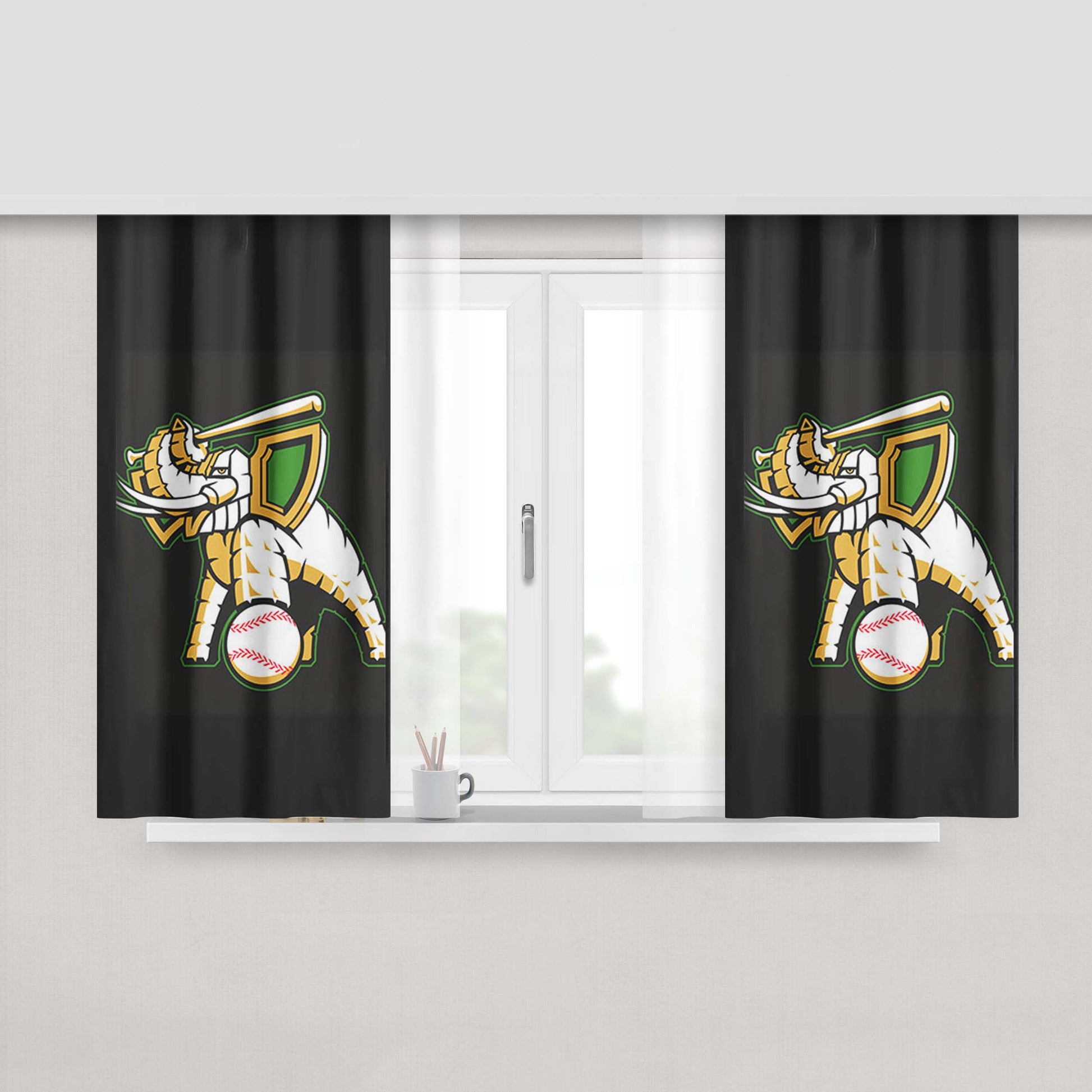 As Logo Large Peach Skin Window Curtains