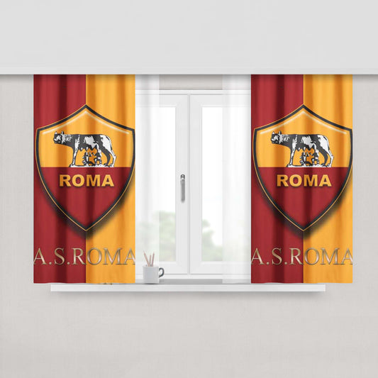 As Roma Logo Peach Skin Window Curtains