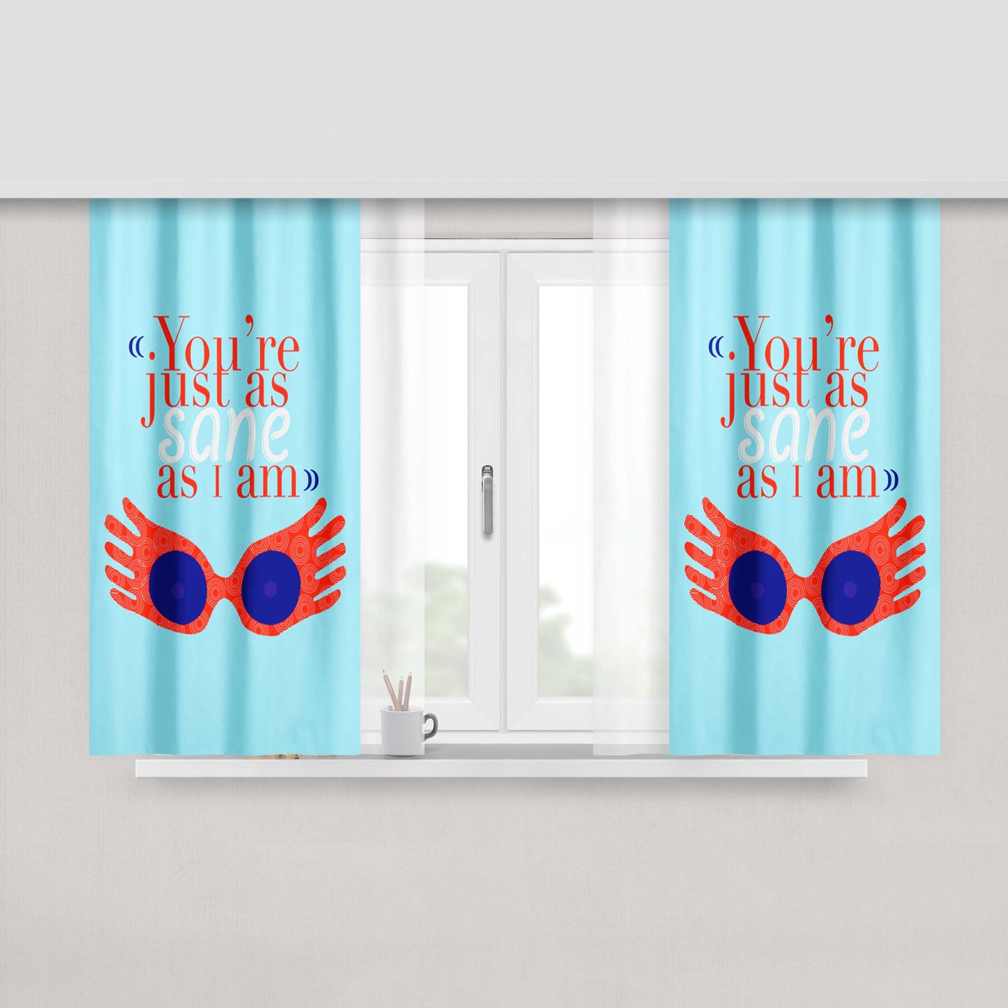 As Sane As I Am Peach Skin Window Curtains