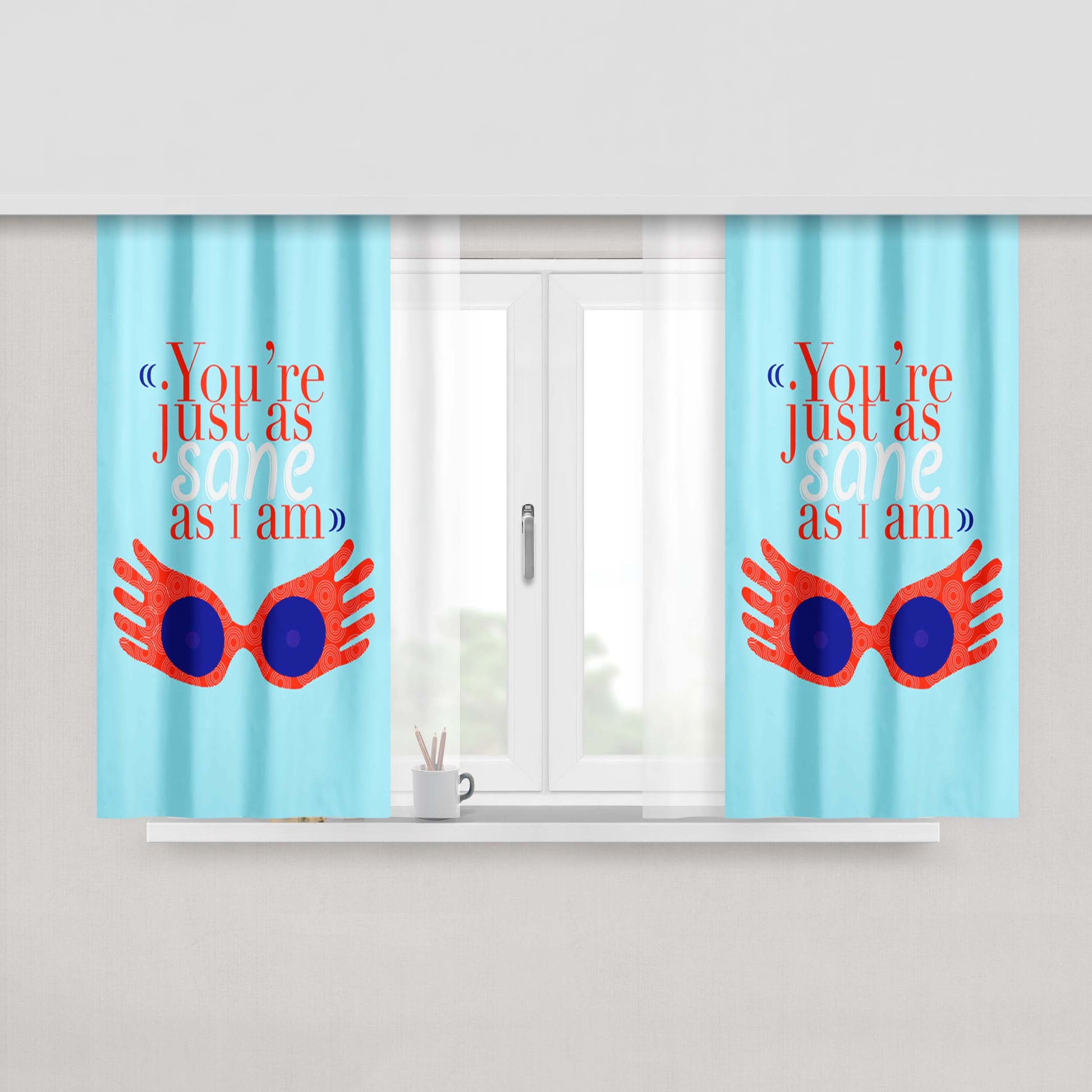 As Sane As I Am Peach Skin Window Curtains