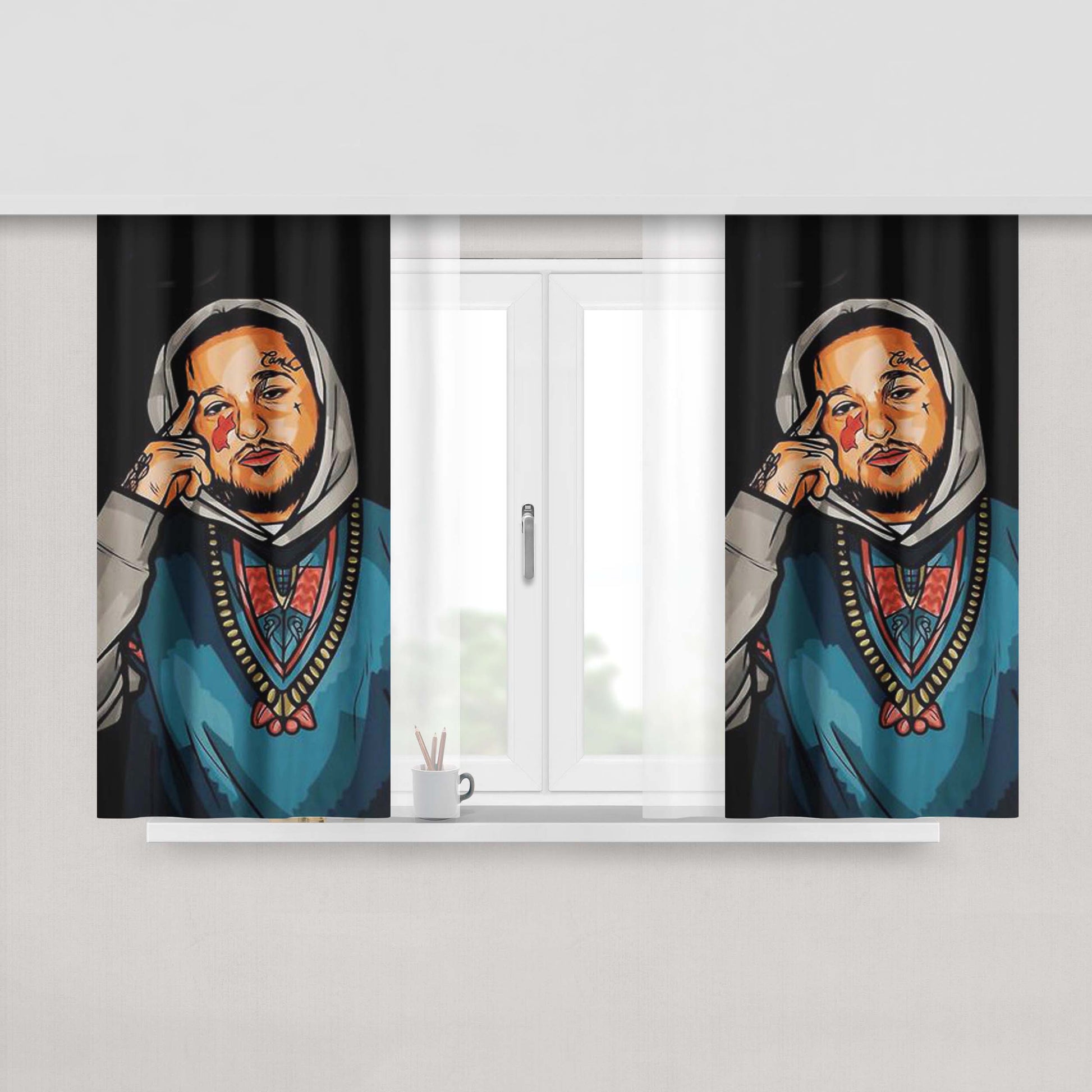 Asap Yams Peach Skin Window Curtains