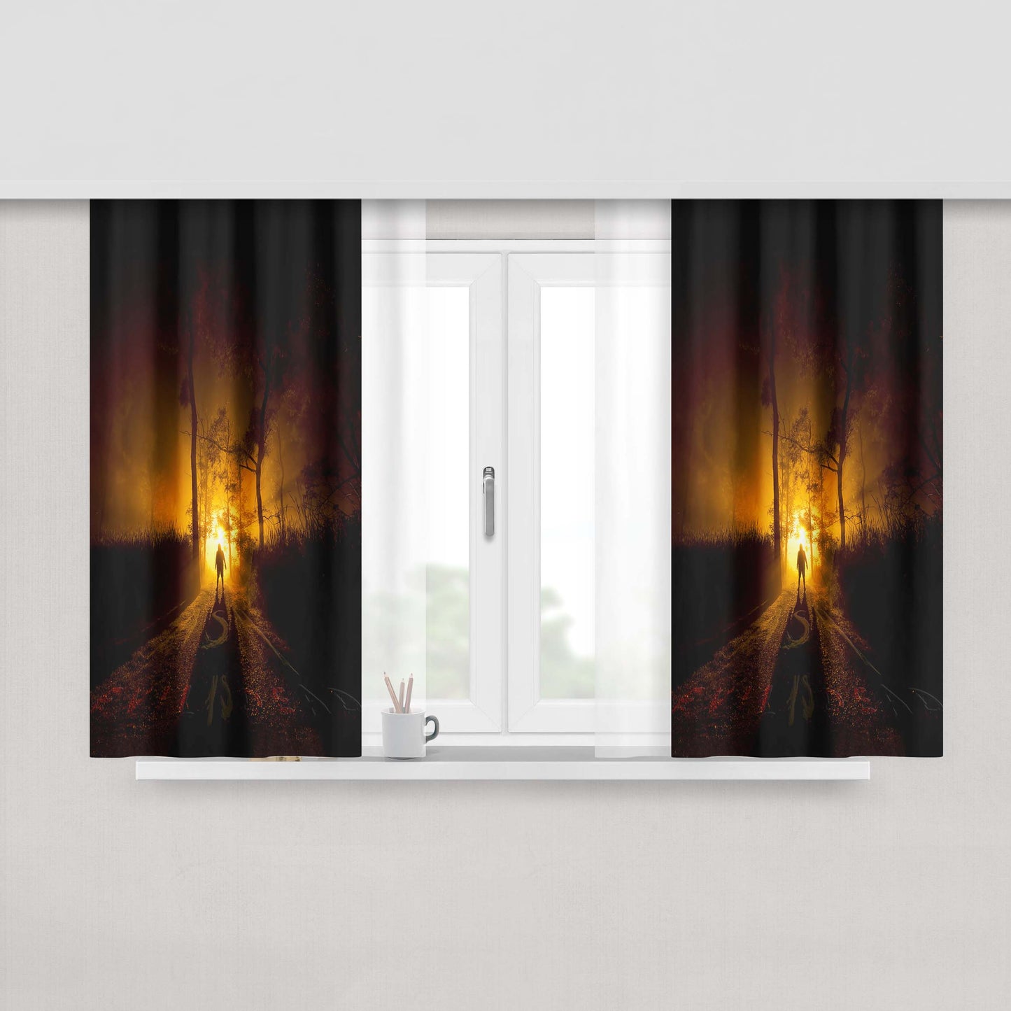 Ash Evil Is Dead Peach Skin Window Curtains