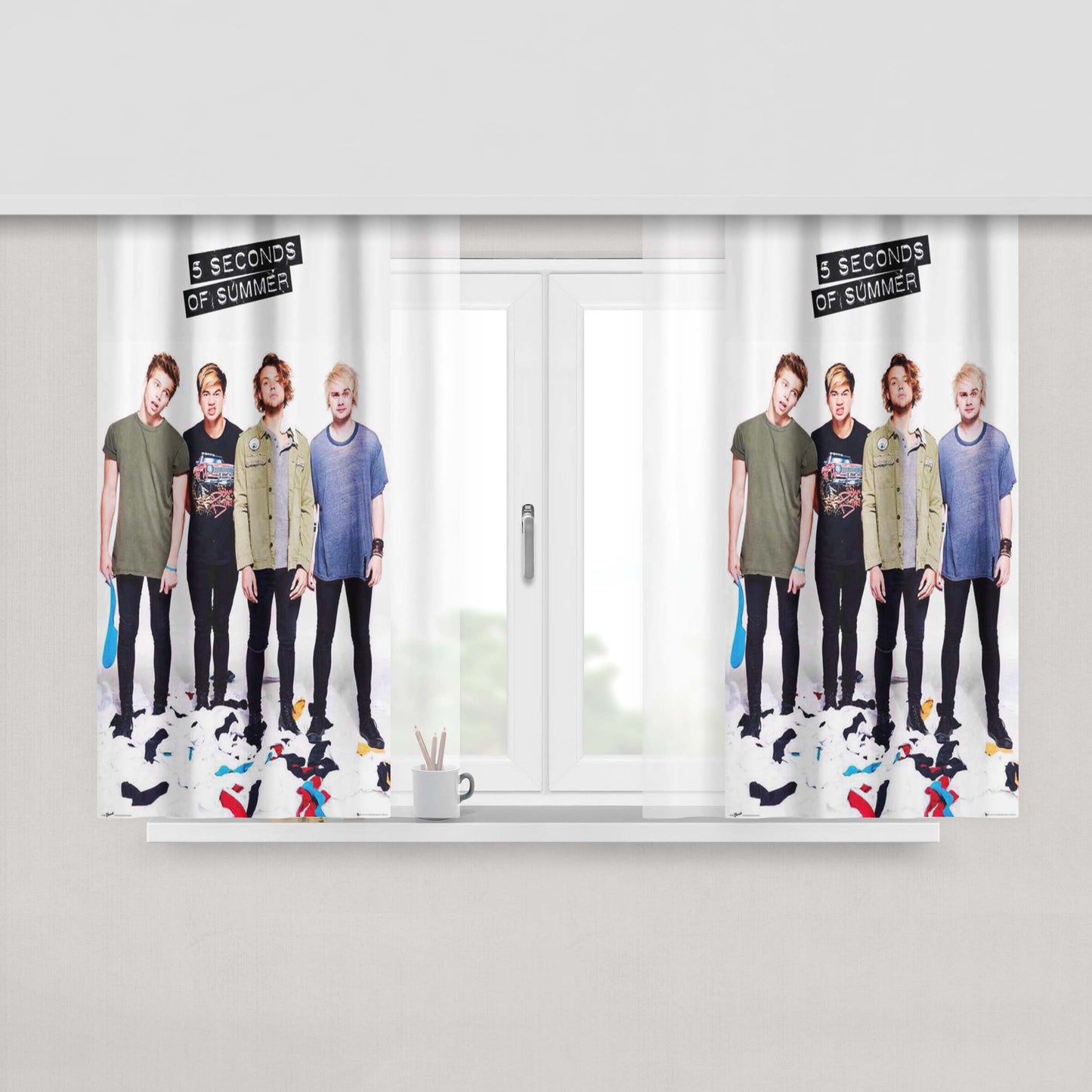 Ash Hood Clifford Luke 5Sos Peach Skin Window Curtains
