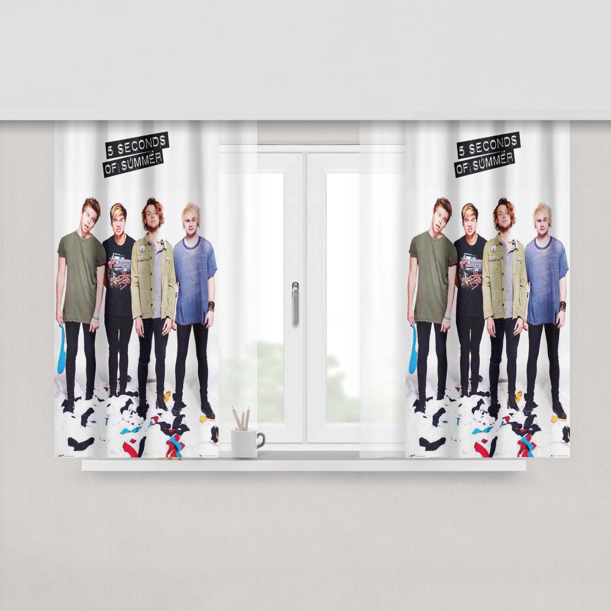 Ash Hood Clifford Luke 5Sos Peach Skin Window Curtains