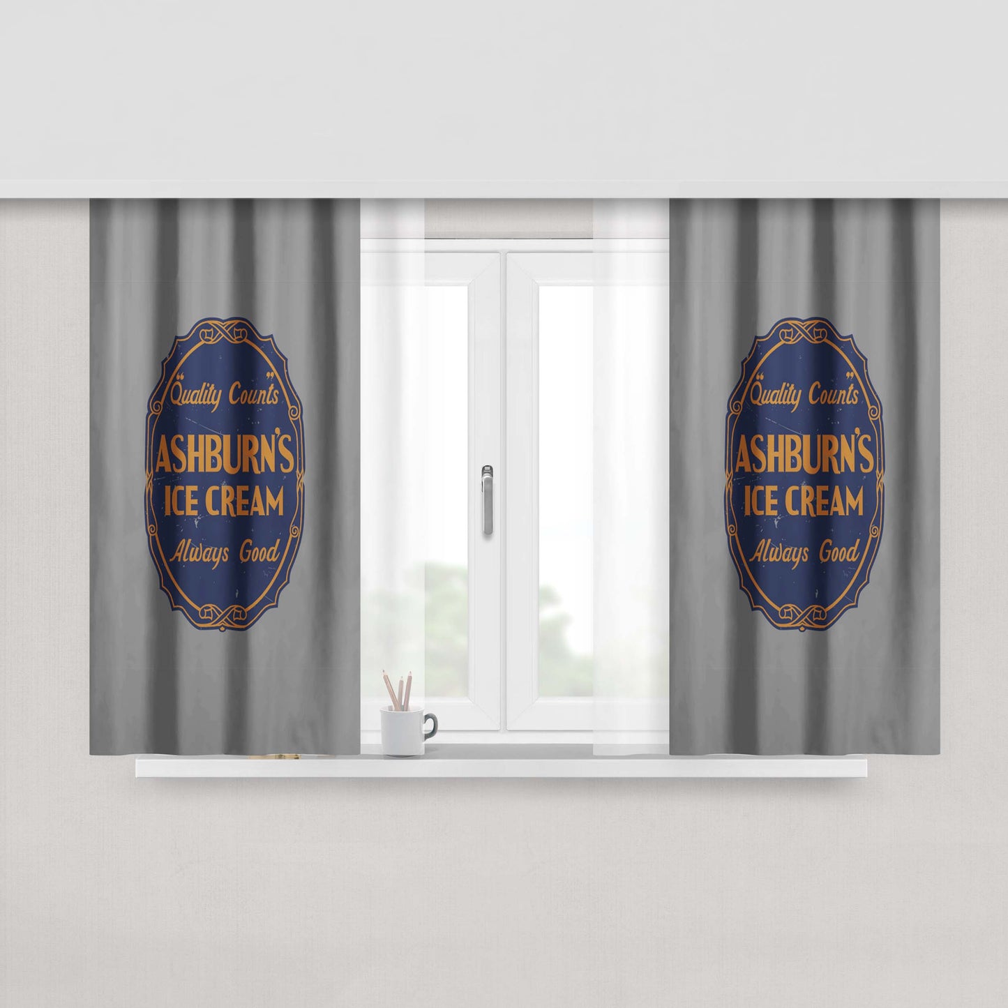 Ashburn'S Ice Cream Peach Skin Window Curtains