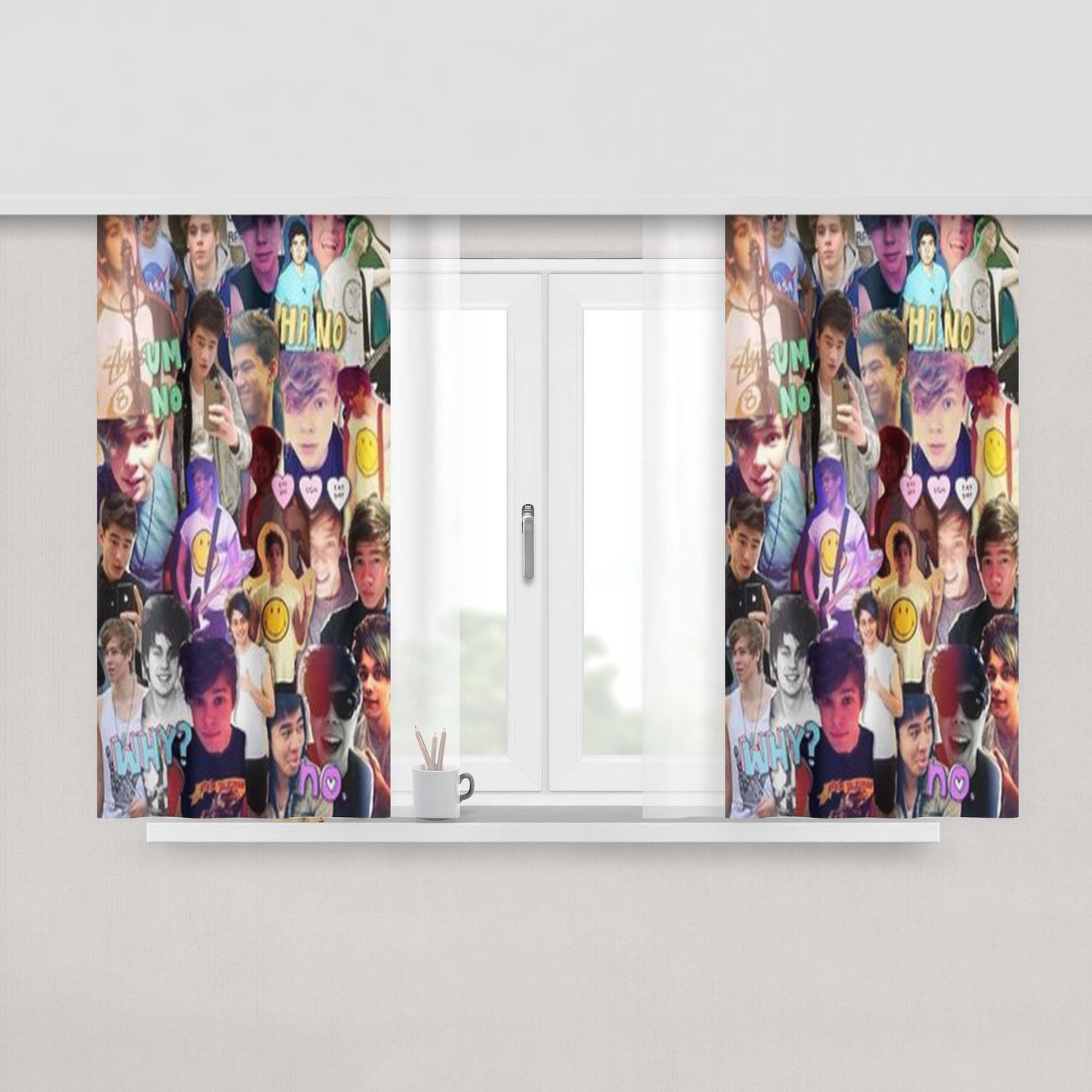 Ashton Irwin 5 Seconds Of Summer Peach Skin Window Curtains