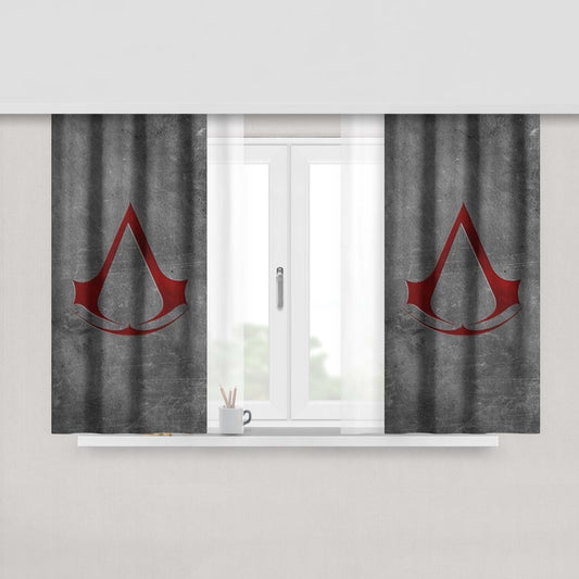 Assasisn Logo- Peach Skin Window Curtains