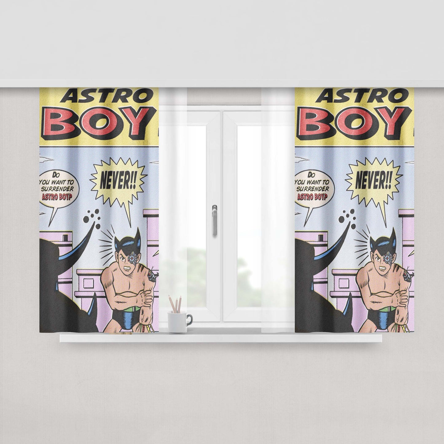 Astro Boy Comic Peach Skin Window Curtains