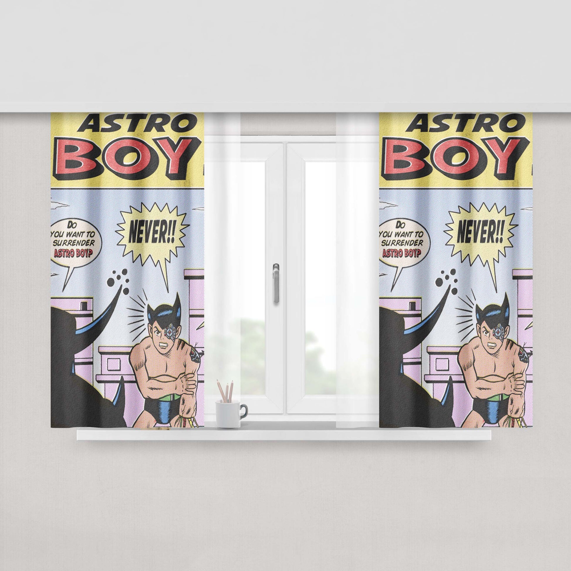 Astro Boy Comic Peach Skin Window Curtains