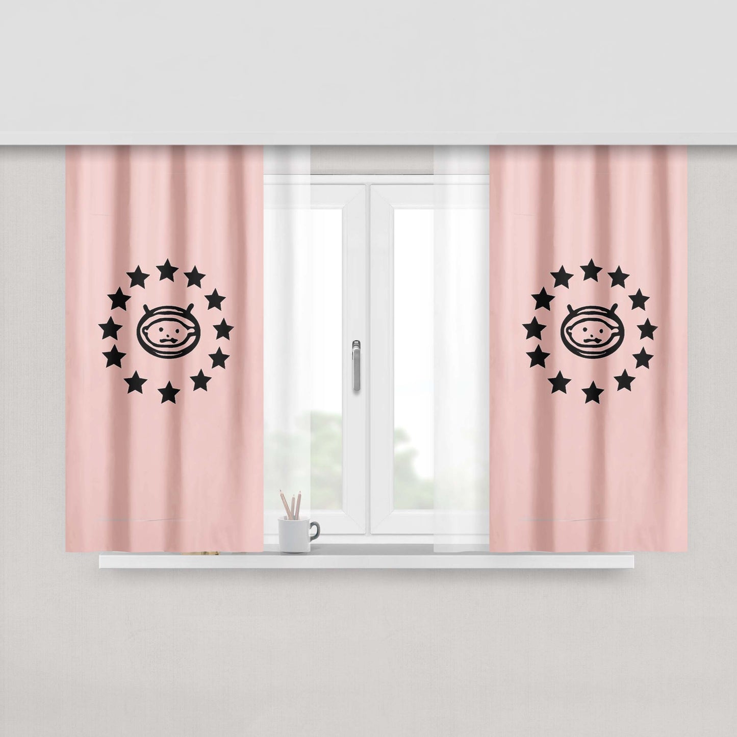 Astrobaby U2 Logo Zooropa Pink Peach Skin Window Curtains