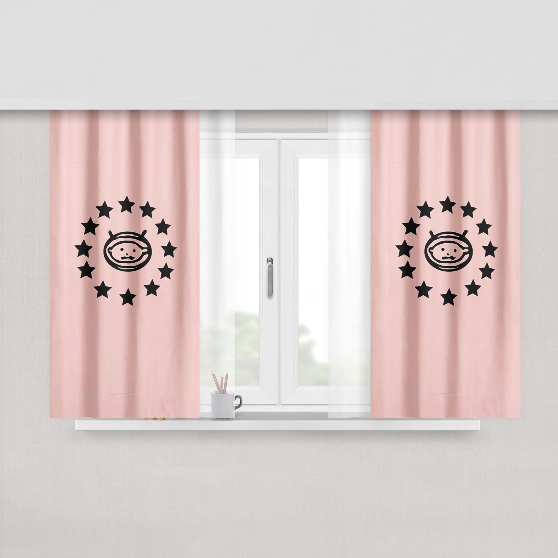 Astrobaby U2 Logo Zooropa Pink Peach Skin Window Curtains