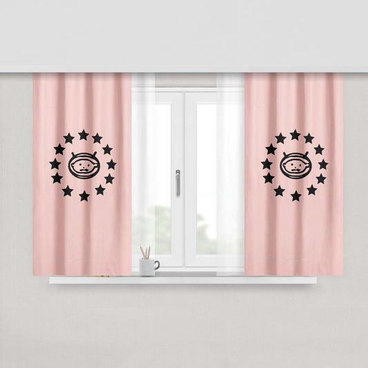 Astrobaby U2 Logo Zooropa Pink Peach Skin Window Curtains