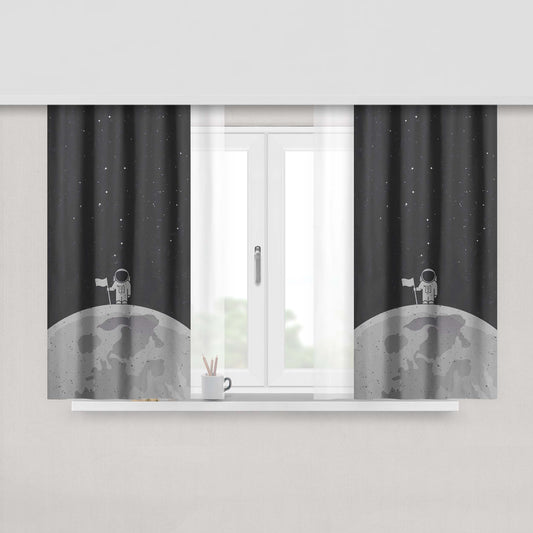 Astrounot On The Moon Peach Skin Window Curtains