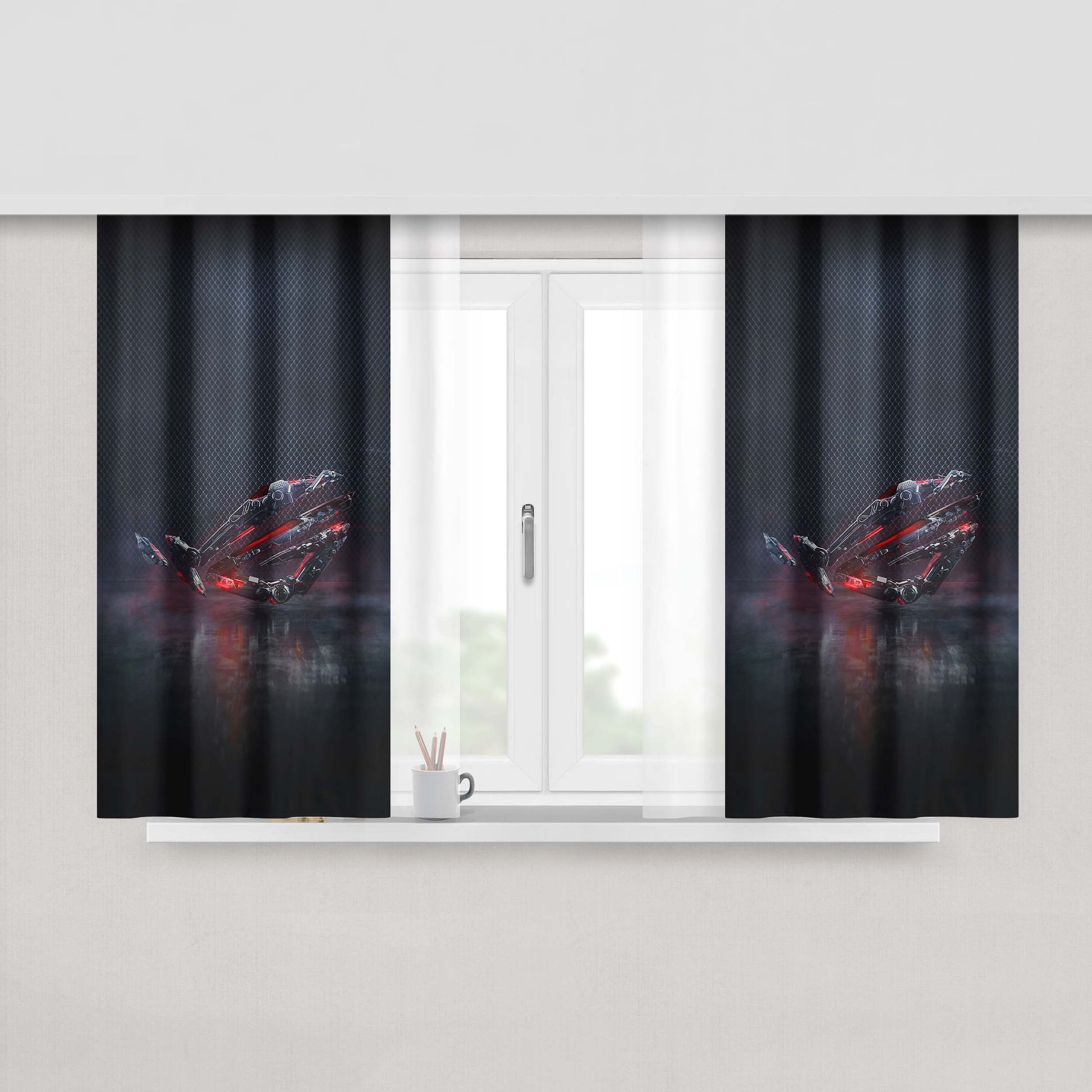 Asus Rog Eye Peach Skin Window Curtains
