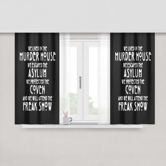 Asylum Coven Freak Show Peach Skin Window Curtains