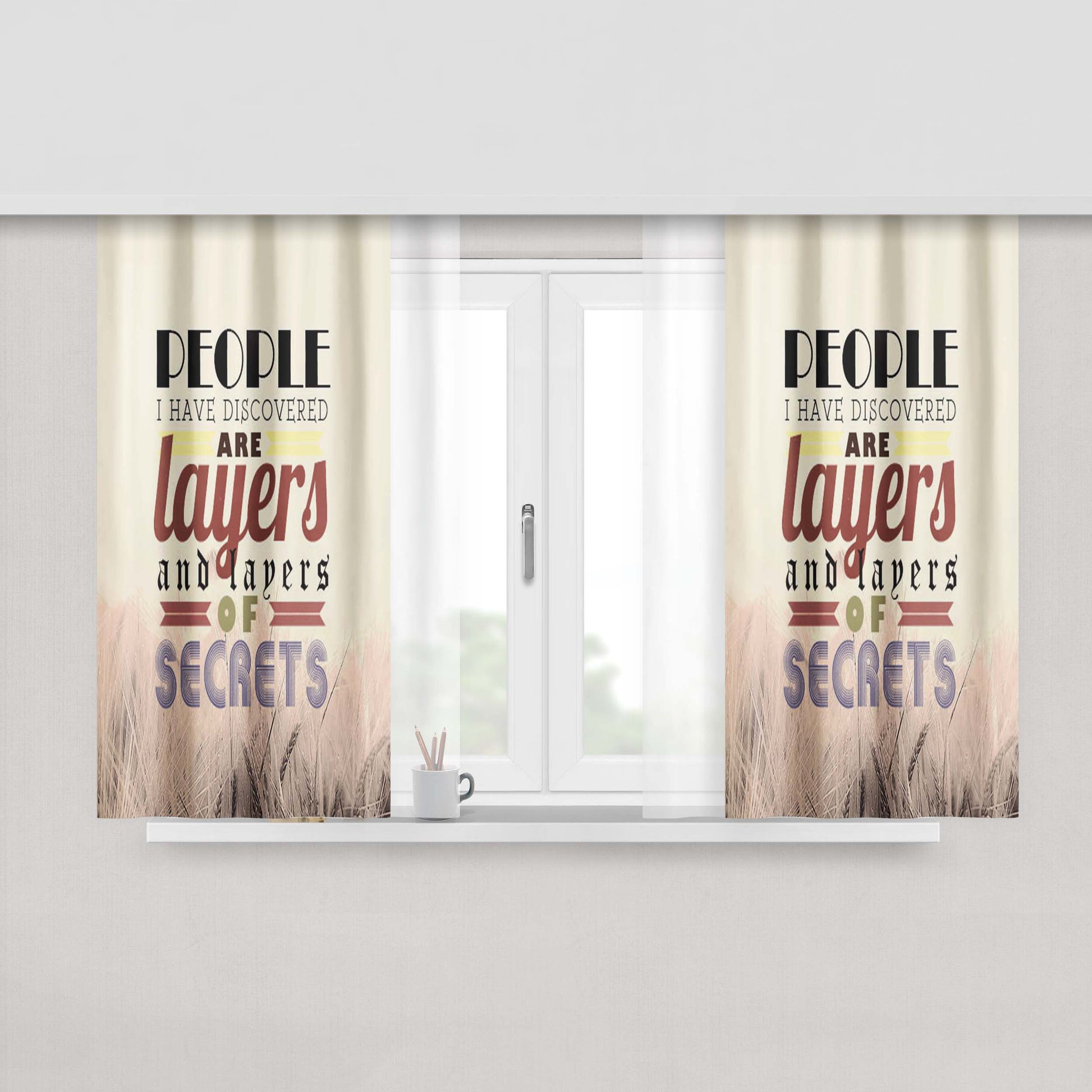 At Finn Cartoon Quote Peach Skin Window Curtains