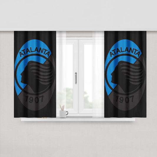 Atalanta1907 Black Peach Skin Window Curtains