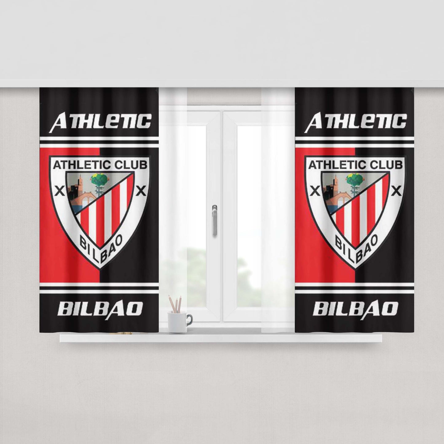 Athletic Club Bilbao Logo Peach Skin Window Curtains