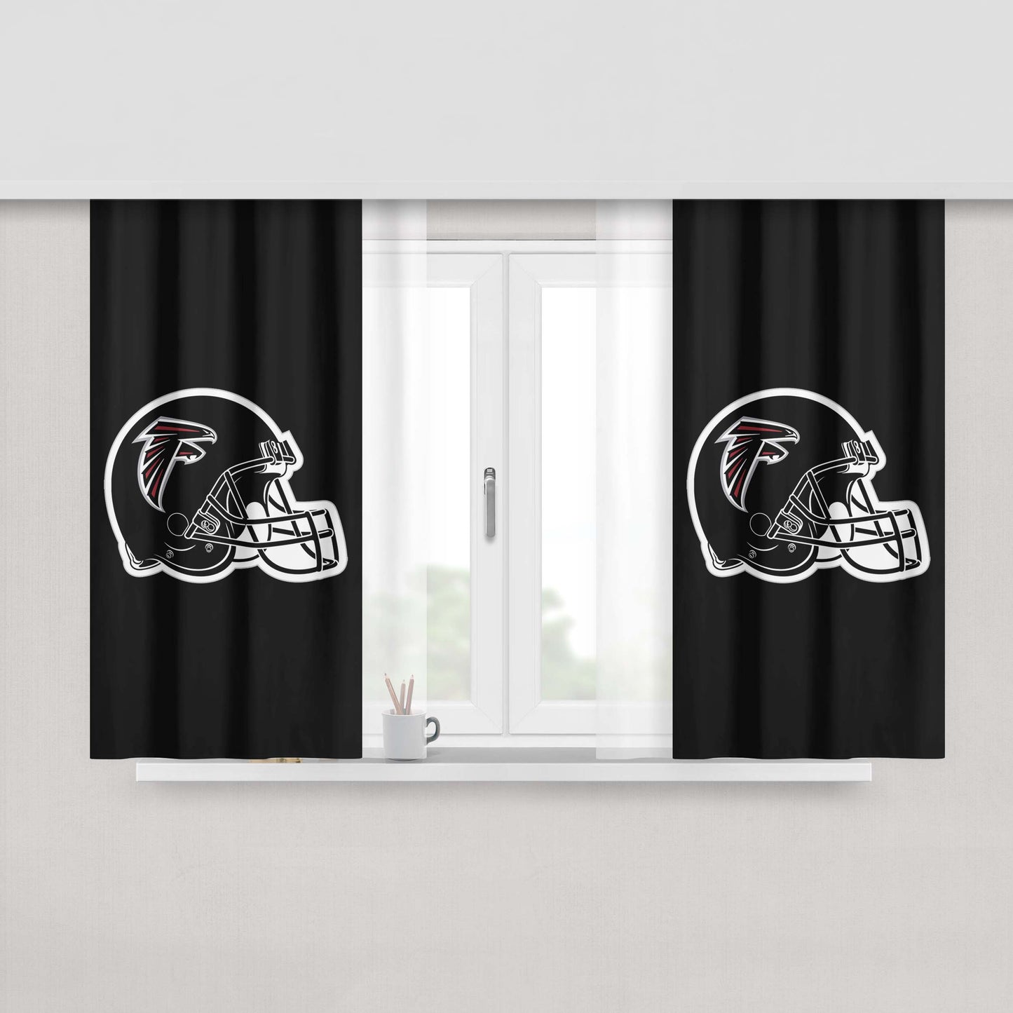 Atlanta Falcon Logo Helmet Peach Skin Window Curtains