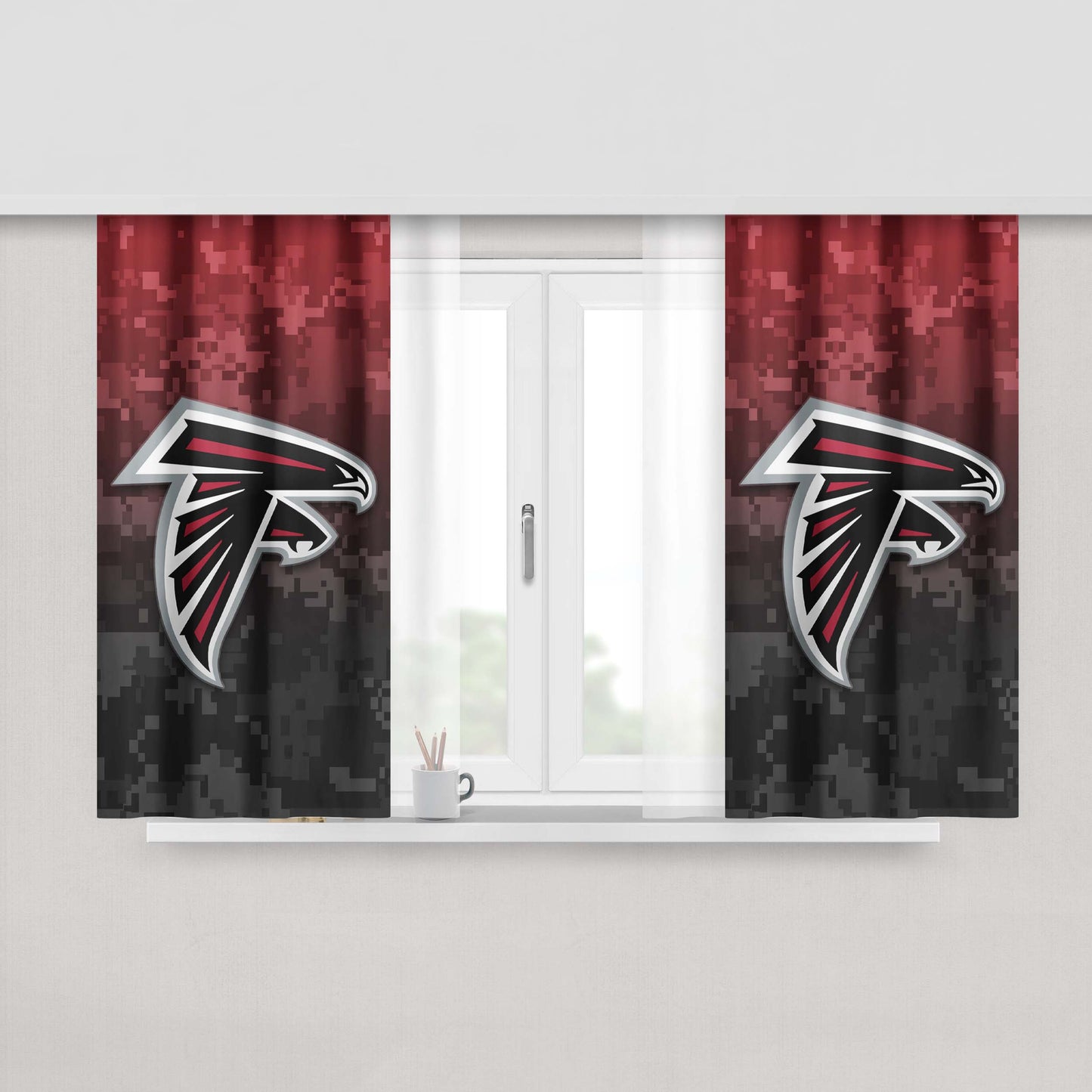Atlanta Falcons Army Camo Peach Skin Window Curtains