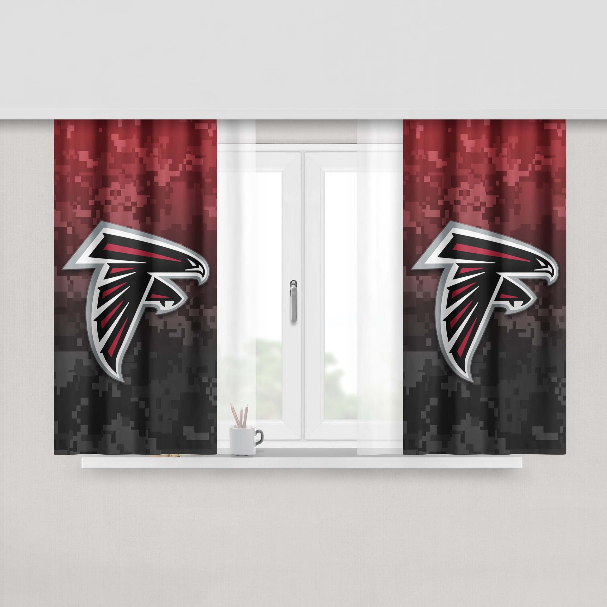 Atlanta Falcons Army Camo Peach Skin Window Curtains