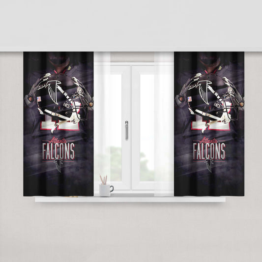 Atlanta Falcons Baseball Helmet Peach Skin Window Curtains