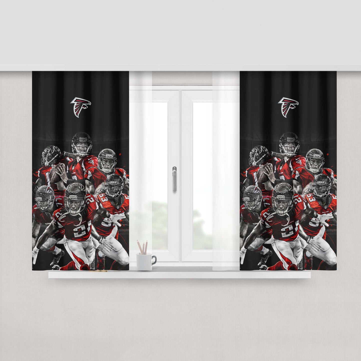 Atlanta Falcons Desktop Clipart Peach Skin Window Curtains