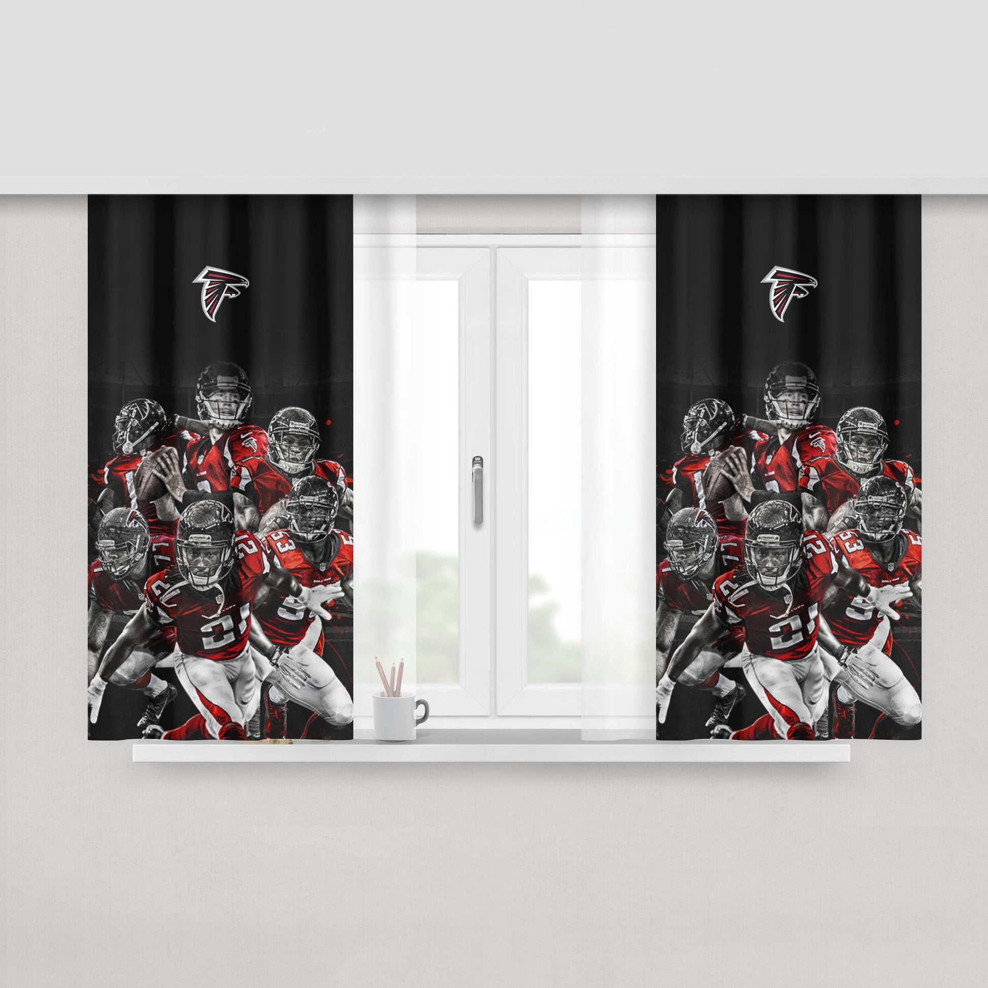Atlanta Falcons Desktop Clipart Peach Skin Window Curtains