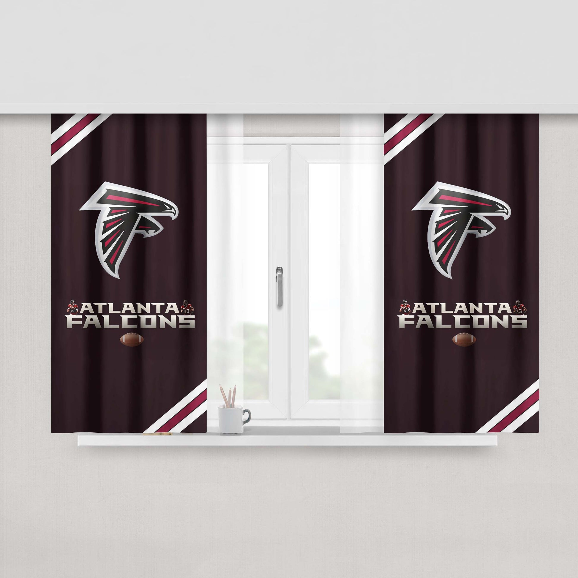 Atlanta Falcons Football Team Peach Skin Window Curtains