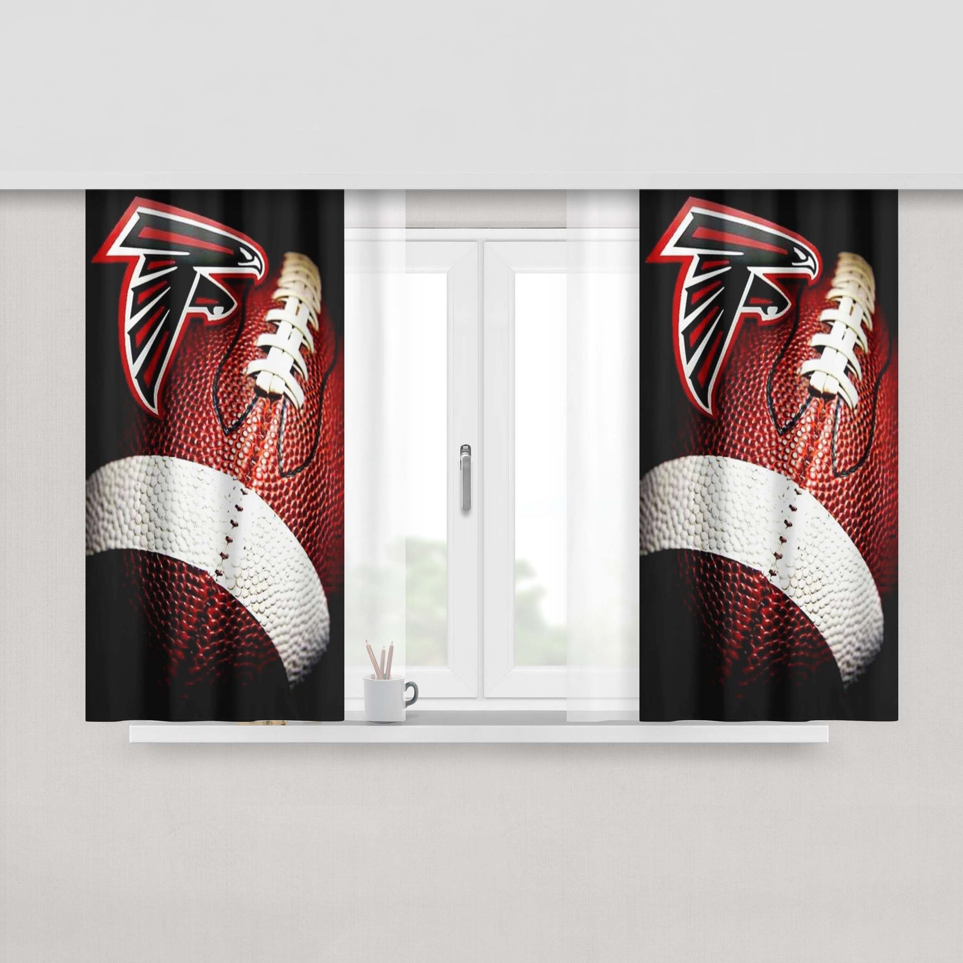 Atlanta Falcons Game Day Peach Skin Window Curtains