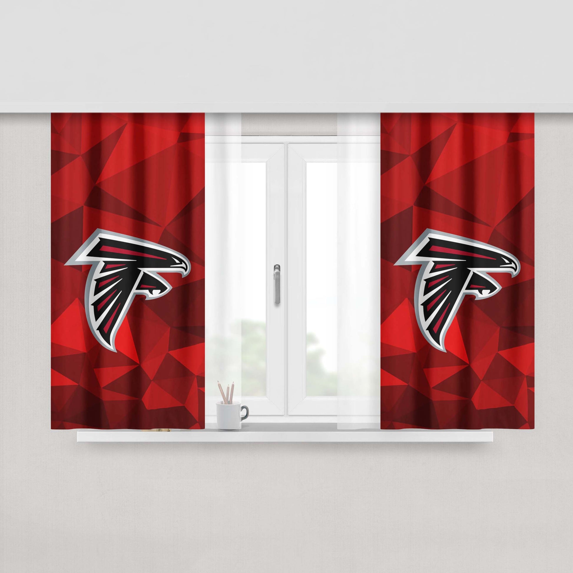 Atlanta Falcons Helmet Logo Pearl Peach Skin Window Curtains