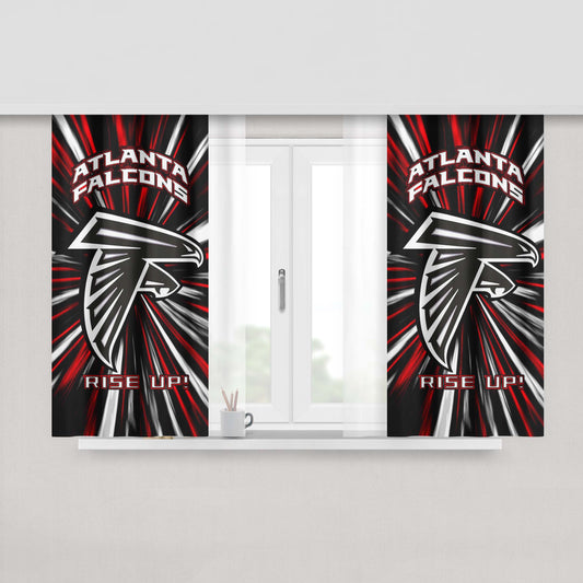 Atlanta Falcons Rise Up Nfl Logo Peach Skin Window Curtains
