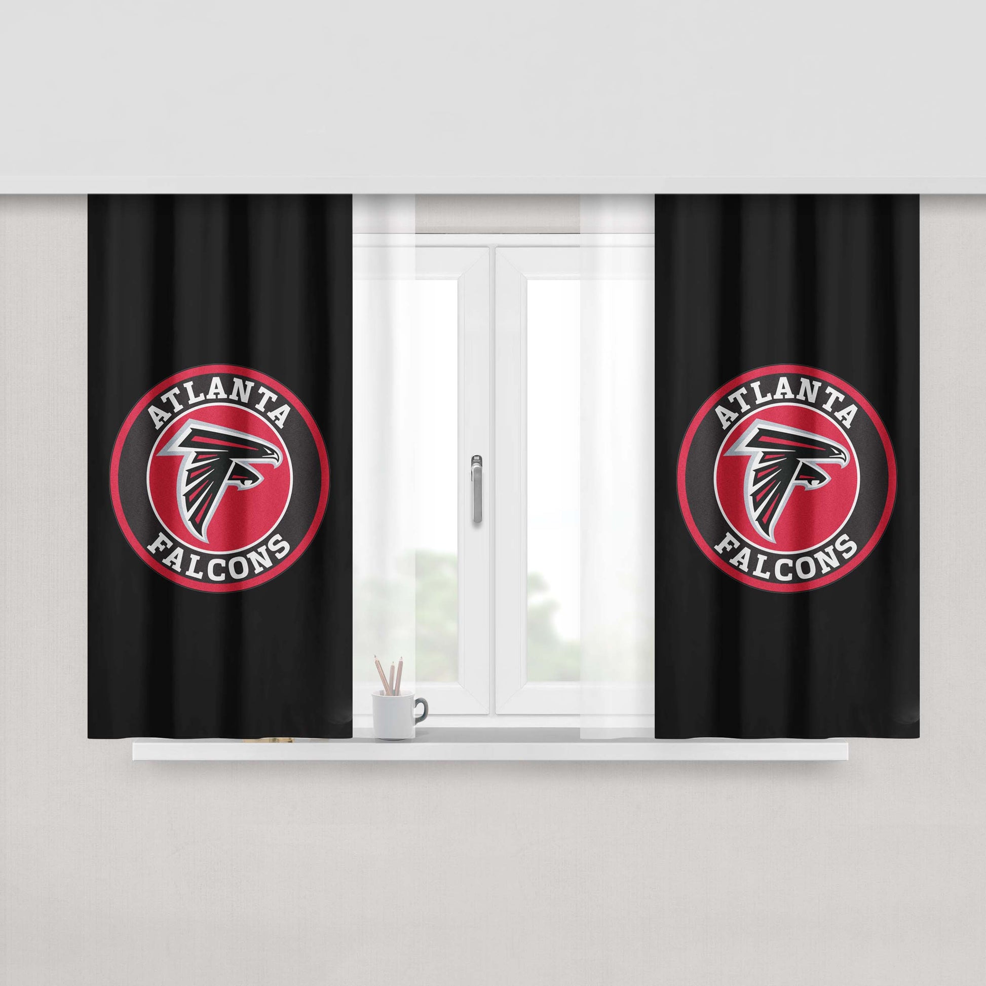 Atlanta Falcons Roundel Mat Peach Skin Window Curtains