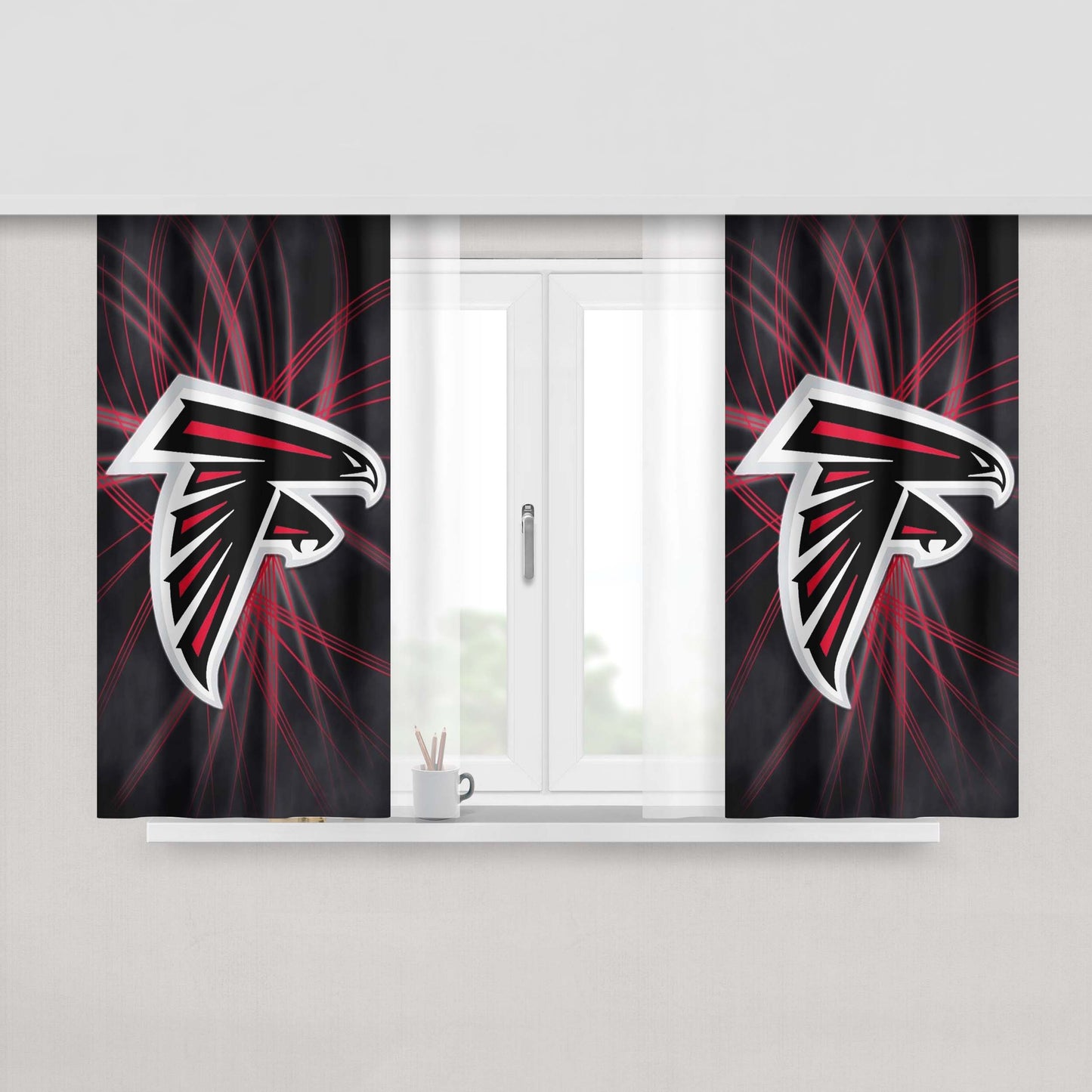 Atlanta Falcons Smoke Up Peach Skin Window Curtains
