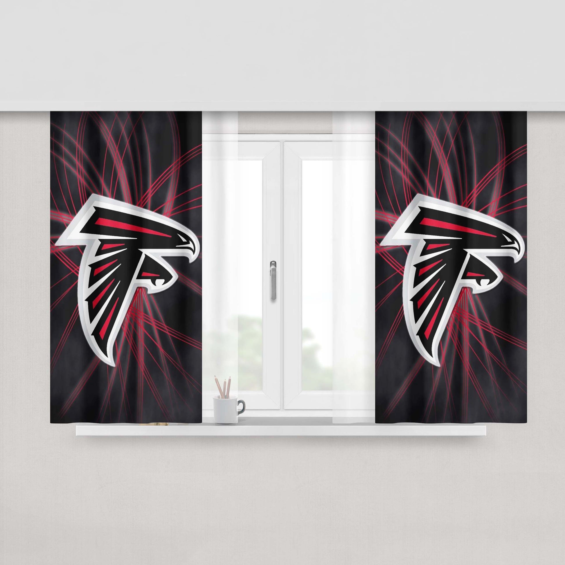 Atlanta Falcons Smoke Up Peach Skin Window Curtains