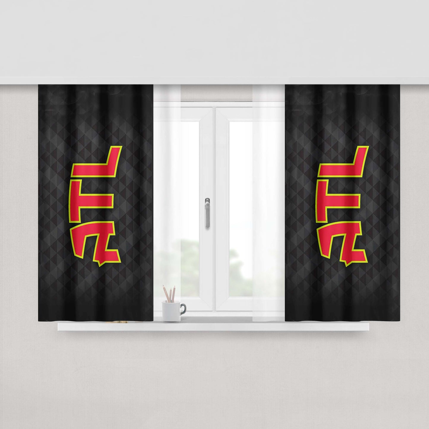 Atlanta Hawks Atl Peach Skin Window Curtains