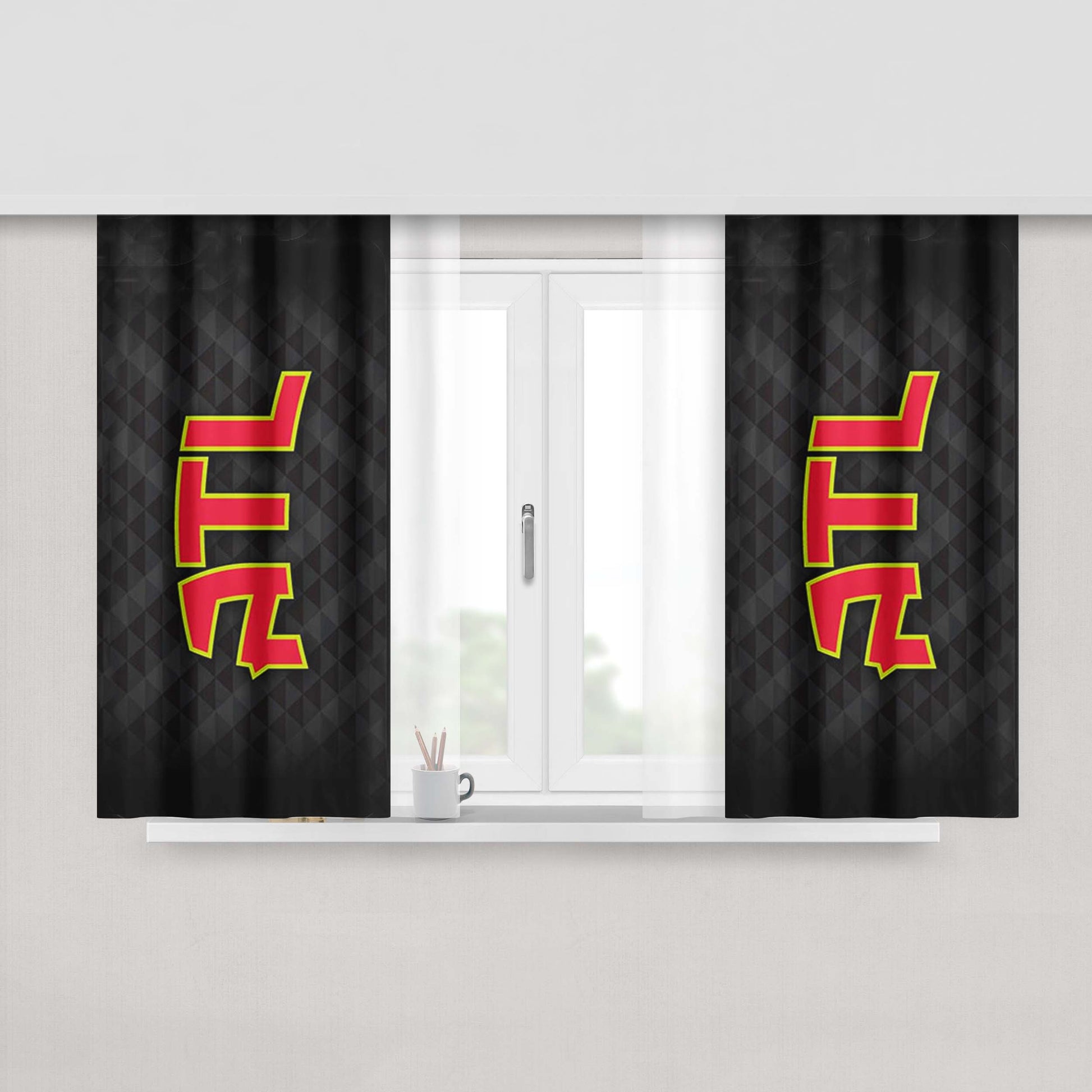 Atlanta Hawks Atl Peach Skin Window Curtains