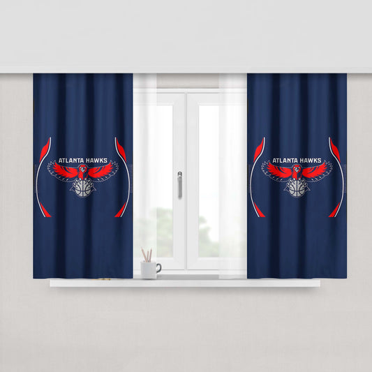 Atlanta Hawks Blue Peach Skin Window Curtains