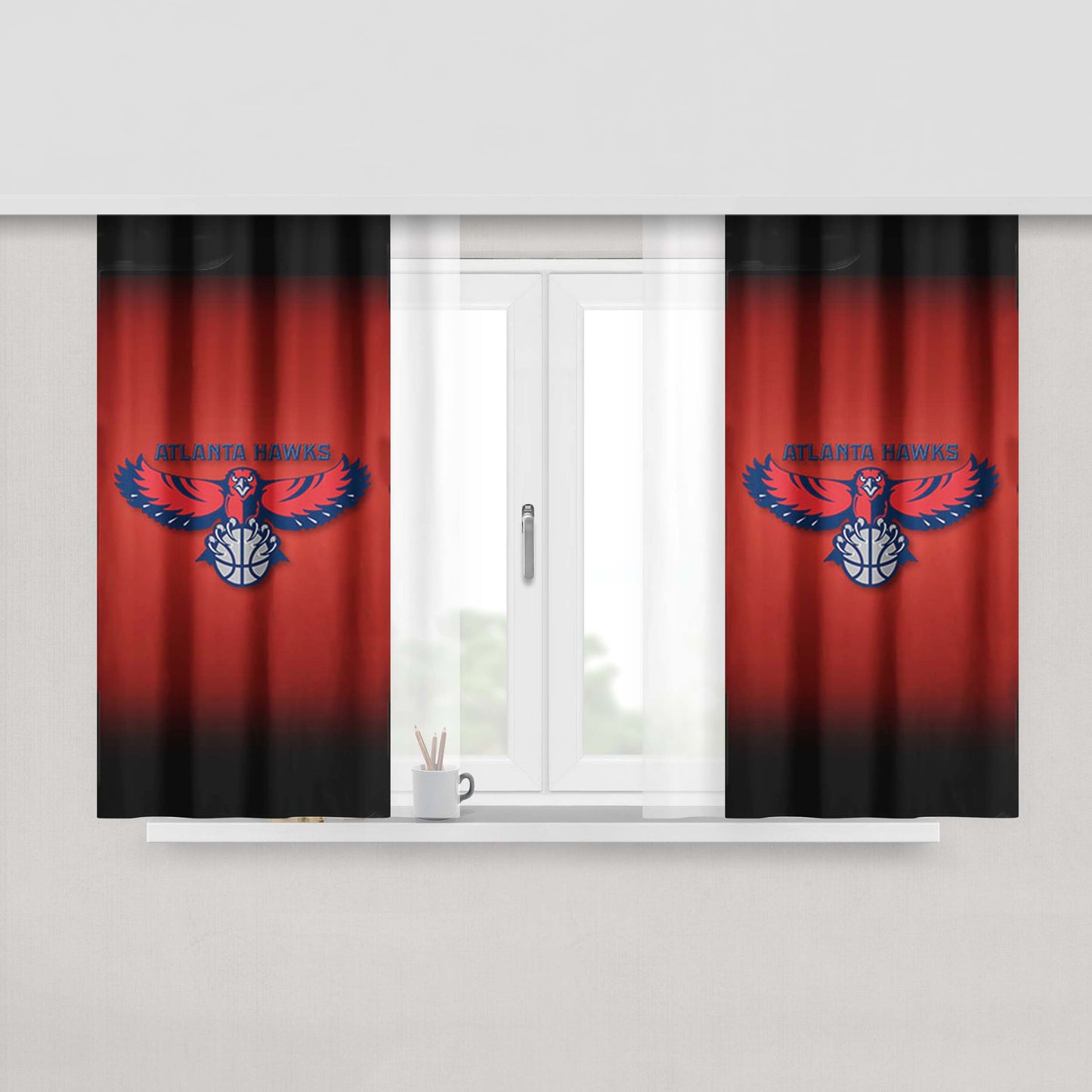 Atlanta Hawks Cover Peach Skin Window Curtains