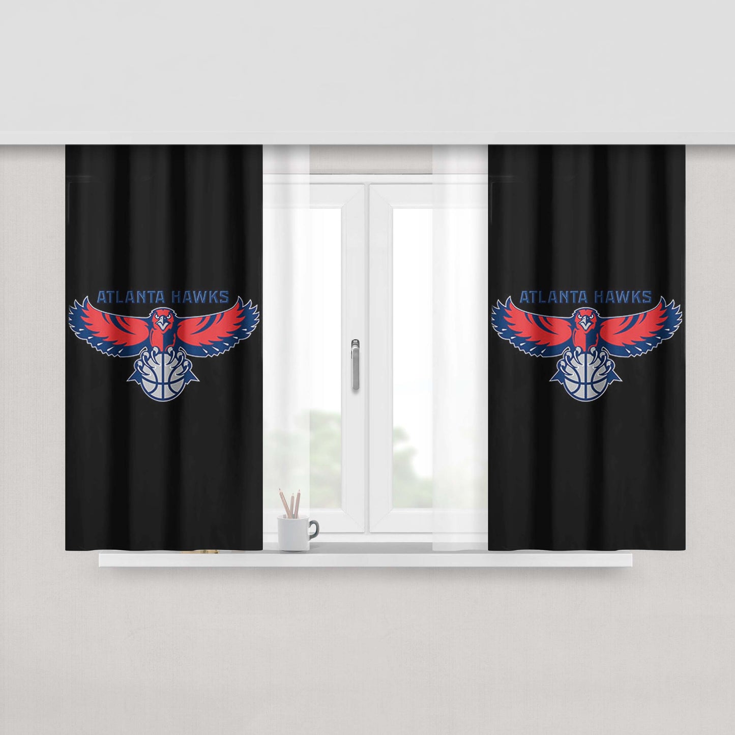 Atlanta Hawks Flight Peach Skin Window Curtains