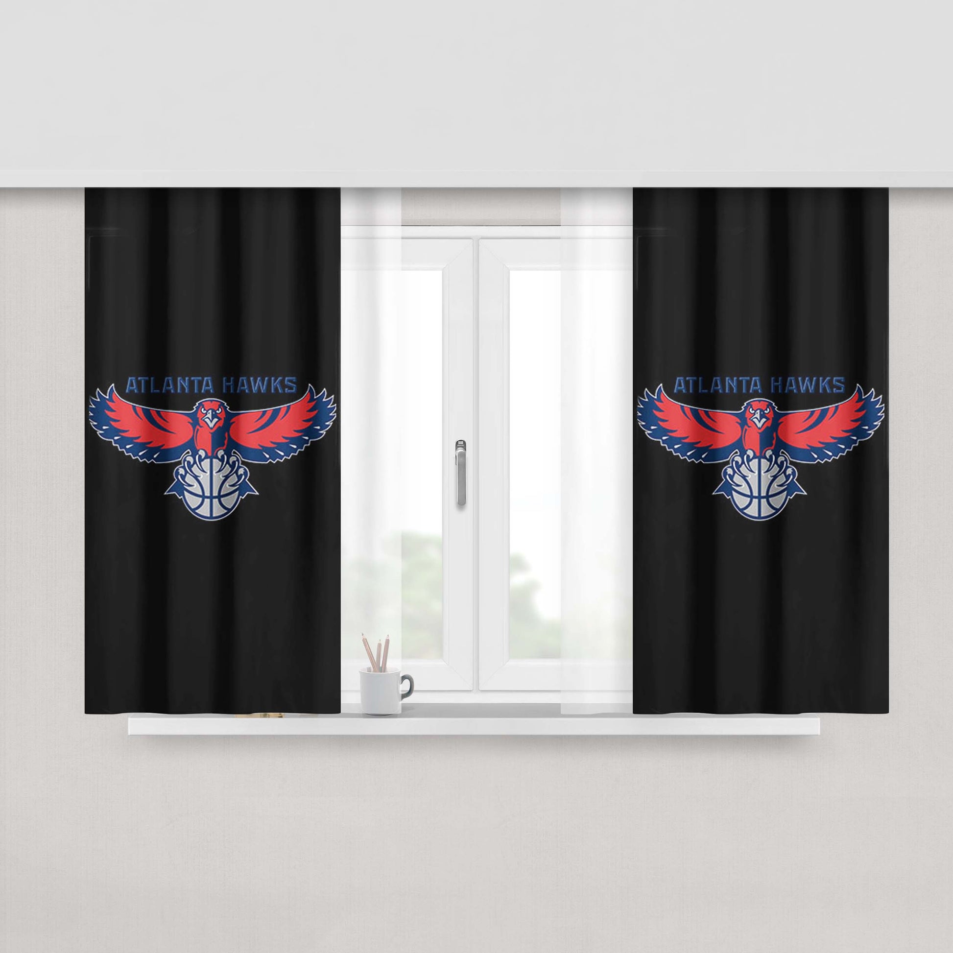 Atlanta Hawks Flight Peach Skin Window Curtains